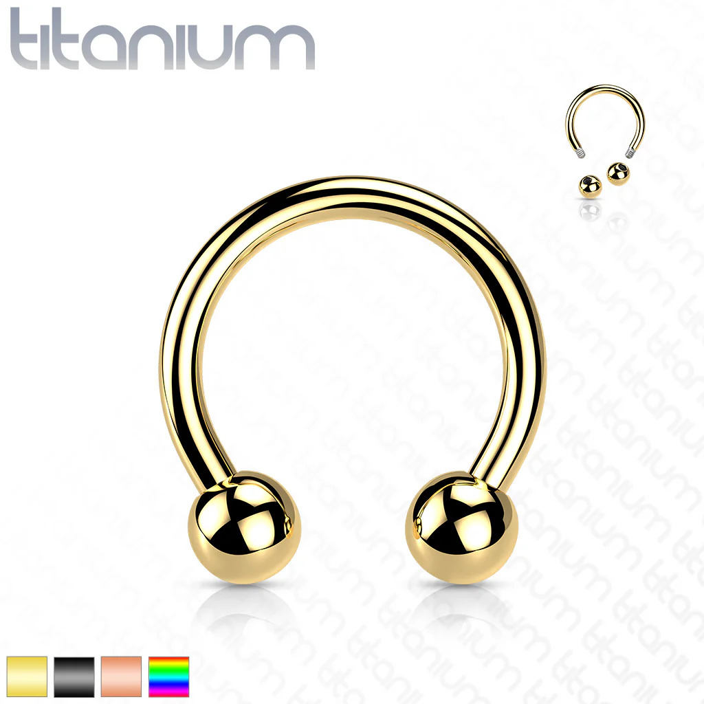 PVD Over Solid Titanium Circular Barbell Horseshoe - Image 3