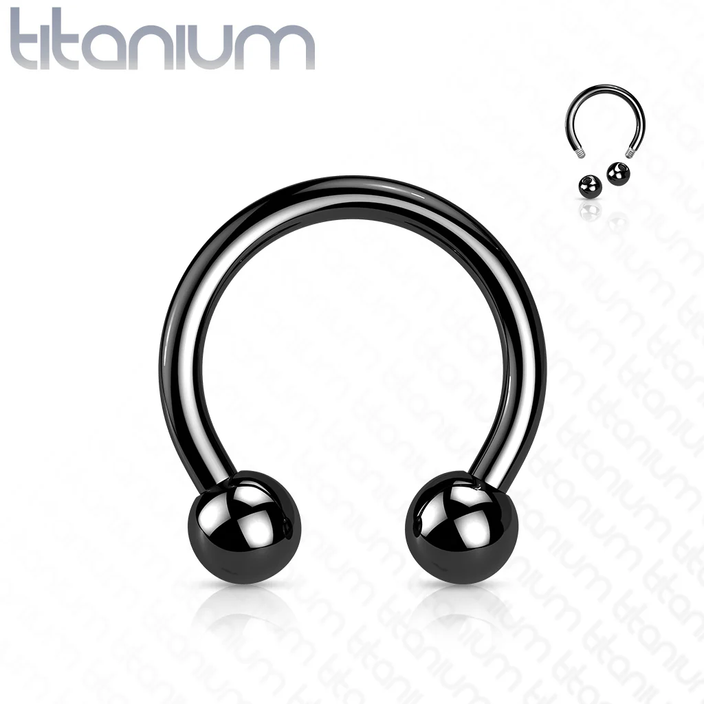PVD Over Solid Titanium Circular Barbell Horseshoe - Image 4