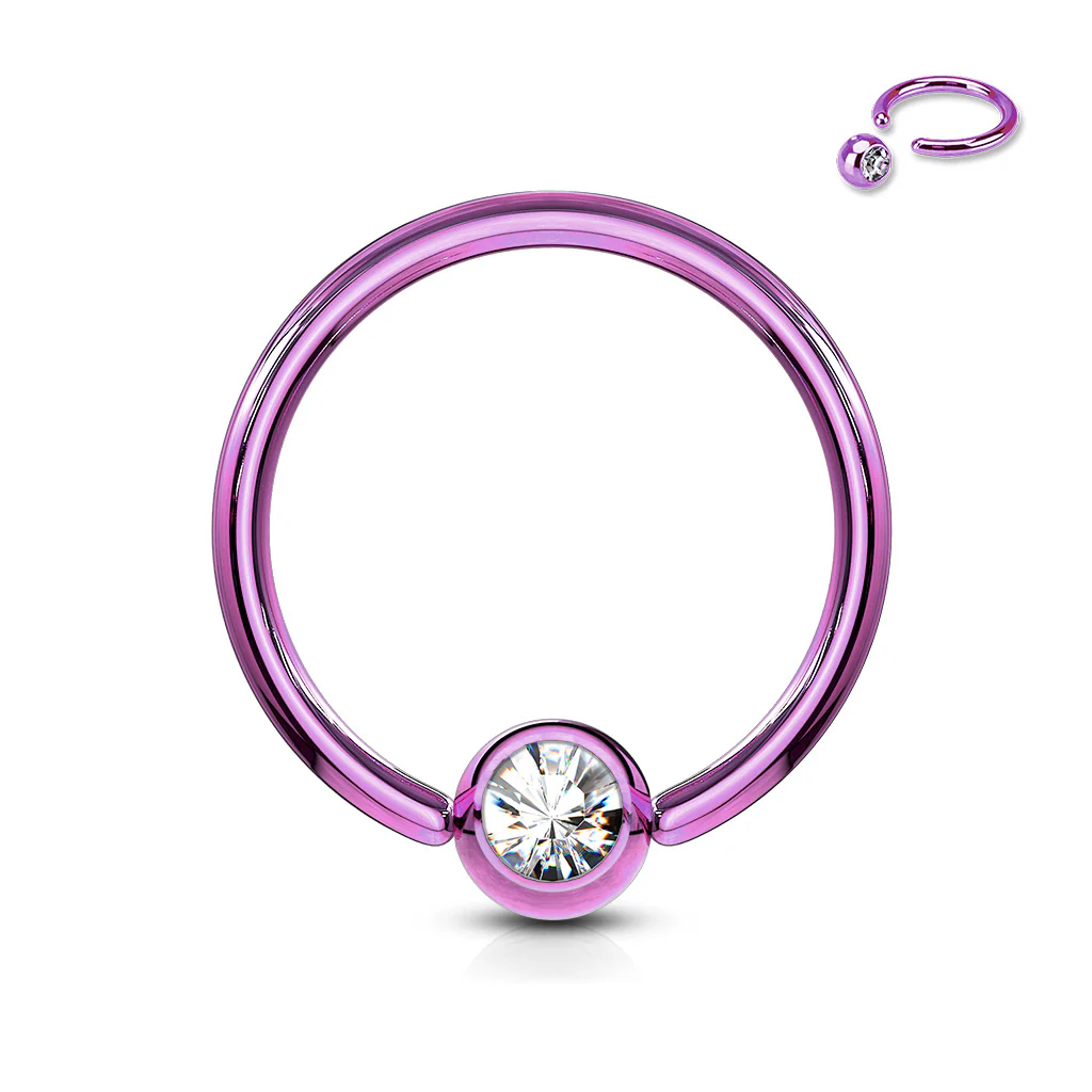 Titanium CZ Captive Bead Ring Septum Tragus Helix Cartilage - Image 3