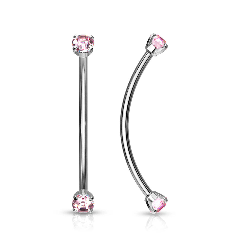 3 mm Prong Set CZ Surgical Steel Curved Barbell Lobe Snake Eye Piercing 16G - Image 5