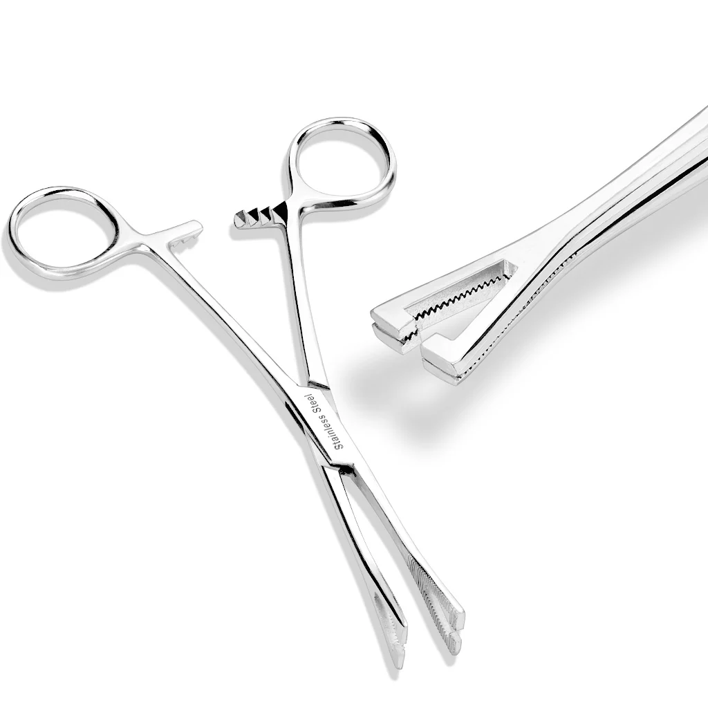 Standard Stainless Steel Slotted Pennington Forceps Piercing Tools 6."