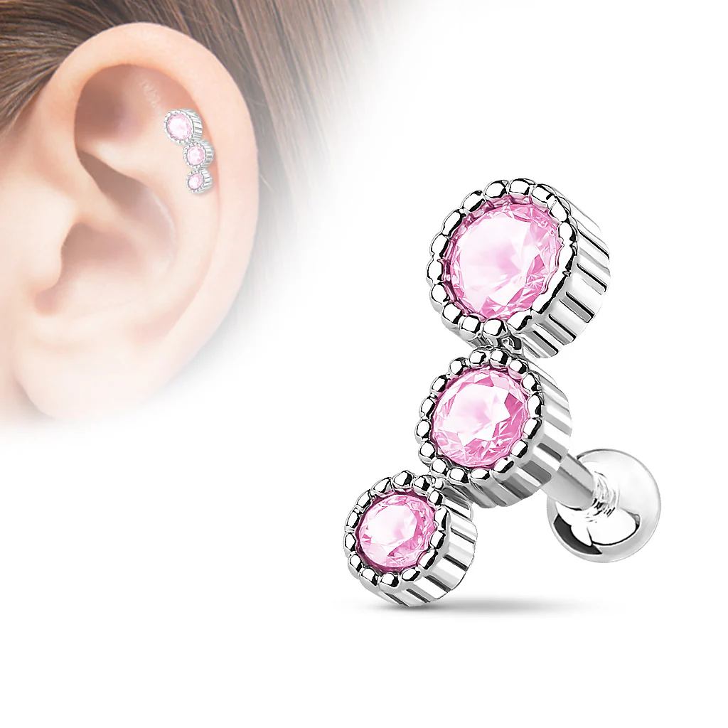 CZ Ear Cartilage Daith Helix Tragus Barbell - Image 5
