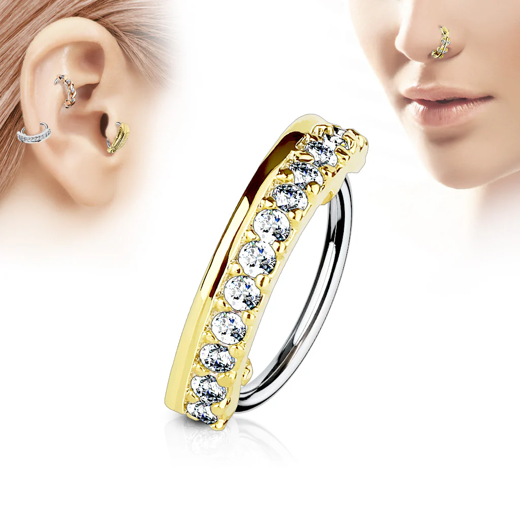 CZ Ear Cartilage Daith Tragus Helix Earrings Hoop Nose Rings - Image 3