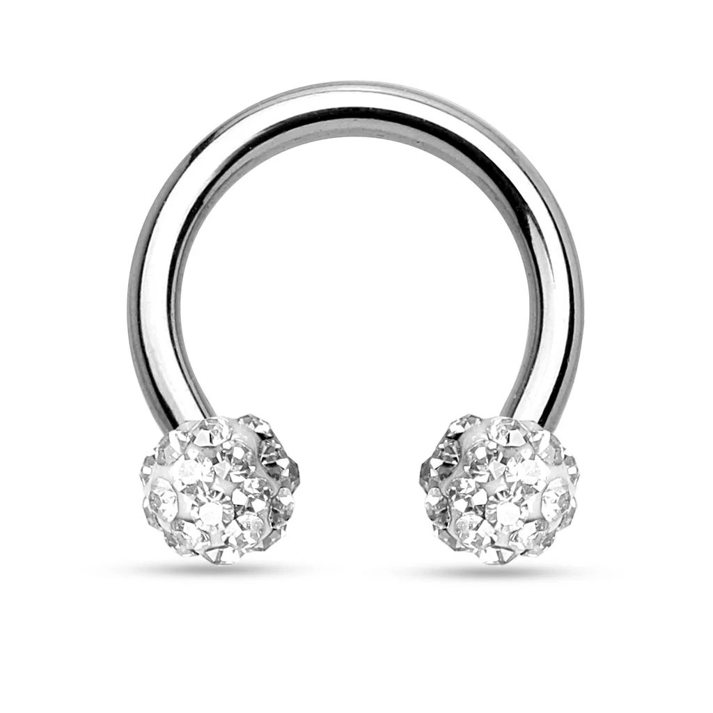 CZ Ferido Balls 316L Surgical Steel Horseshoe Circular Barbells 16G - Image 5