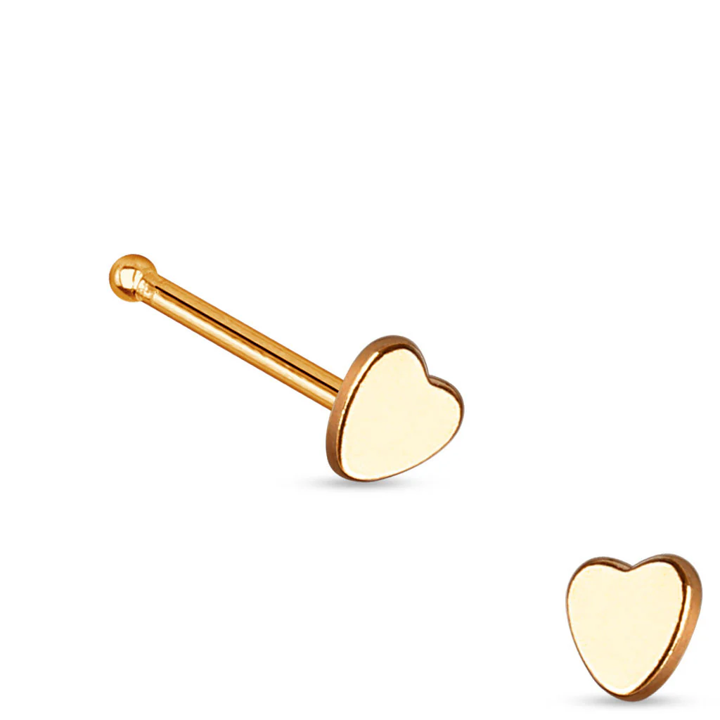 Heart Top 316L Surgical Steel Nose Studs - Image 3