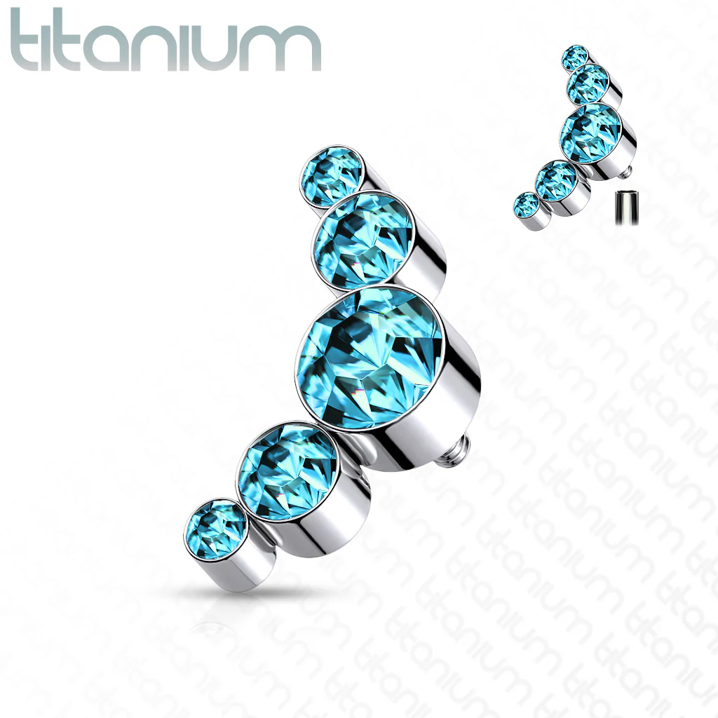 Titanium Bezel Round CZ Top For Lip Eyebrow Dermal - Image 6