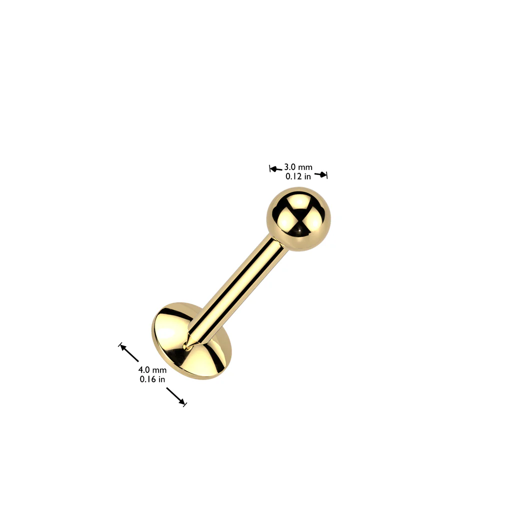 Titanium Basic Ball Internally Threaded Labret Studs Tragus Cartilage - Image 3