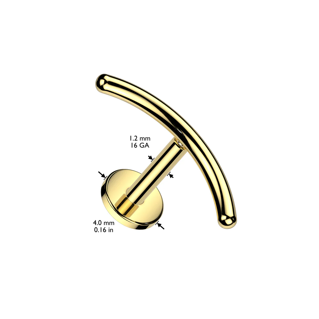 Titanium Rounded Curved Bar Top Labret Ear Helix Stud Cartilage - Image 5