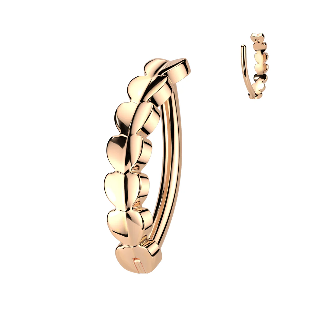 Implant Titanium Heart Hinged Hoop Belly Button Ring - Image 4