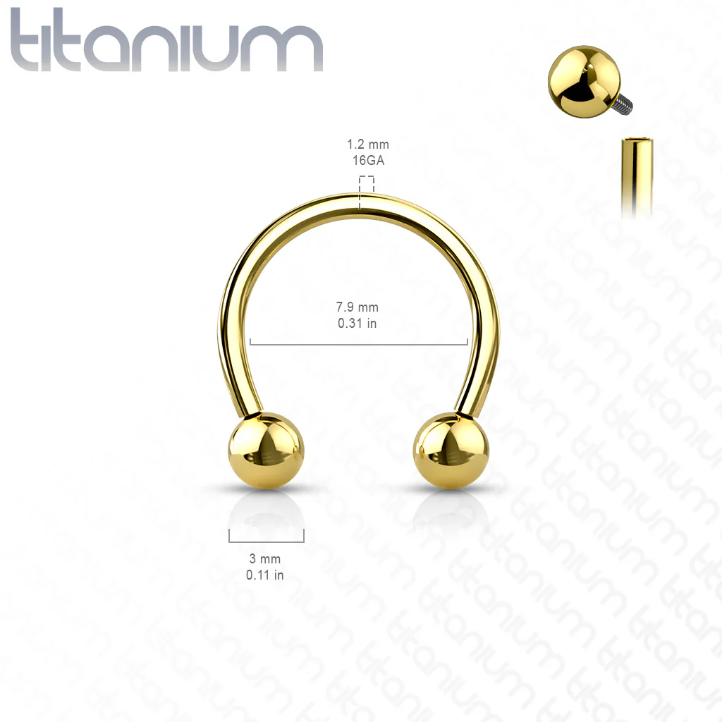 Internally Threaded Plated On Implant Grade Solid Titanium Horseshoe - Image 5