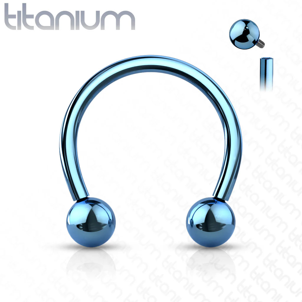 Internally Threaded Plated On Implant Grade Solid Titanium Horseshoe - Image 8