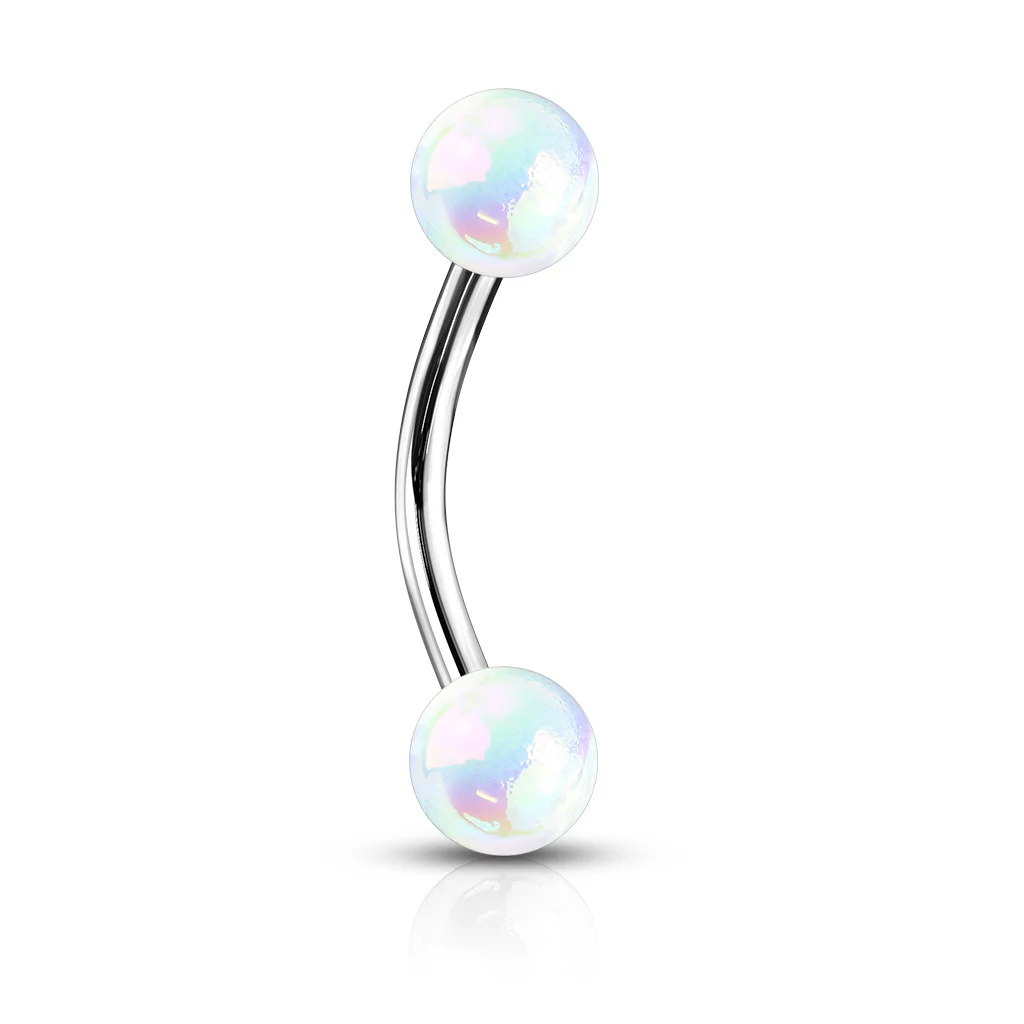 Metallic Pearl Coating Balls 316L Surgical Steel Eyebrow Rings Daith - Image 3