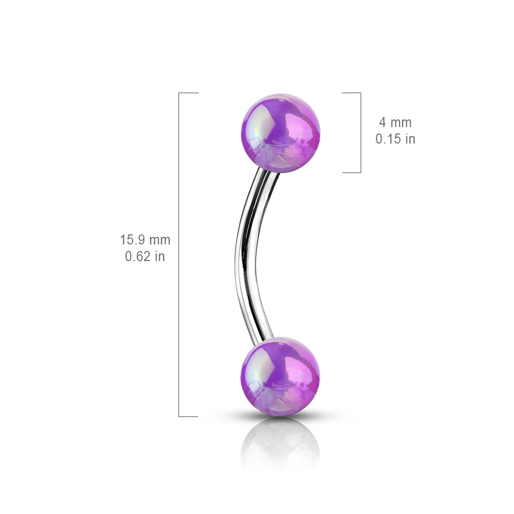 Metallic Pearl Coating Balls 316L Surgical Steel Eyebrow Rings Daith - Image 7