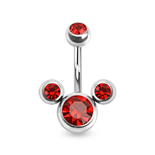 Triple Bubble CZ Surgical Steel Belly Button Navel Rings - Image 7
