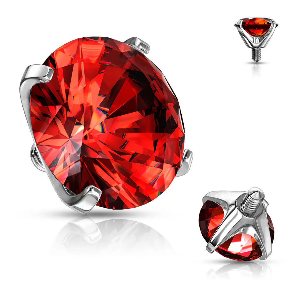 Mixed Sz Round Prong Set Assorted CZ Dermal Anchor Top - Image 5