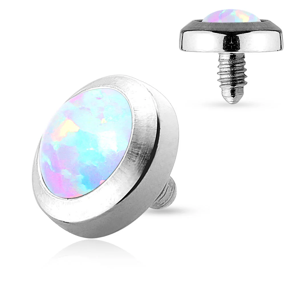 Opal 316L Surgical Steel Dermal Anchor Top - Image 3