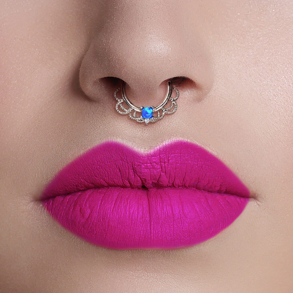 Opal Filigree Nose Septum Ear Cartilage Daith Helix Tragus Rings - Image 13