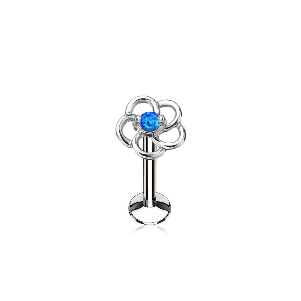Opal Flower Internal Threaded Labret Monroe Helix Daith Tragus Studs - Image 2