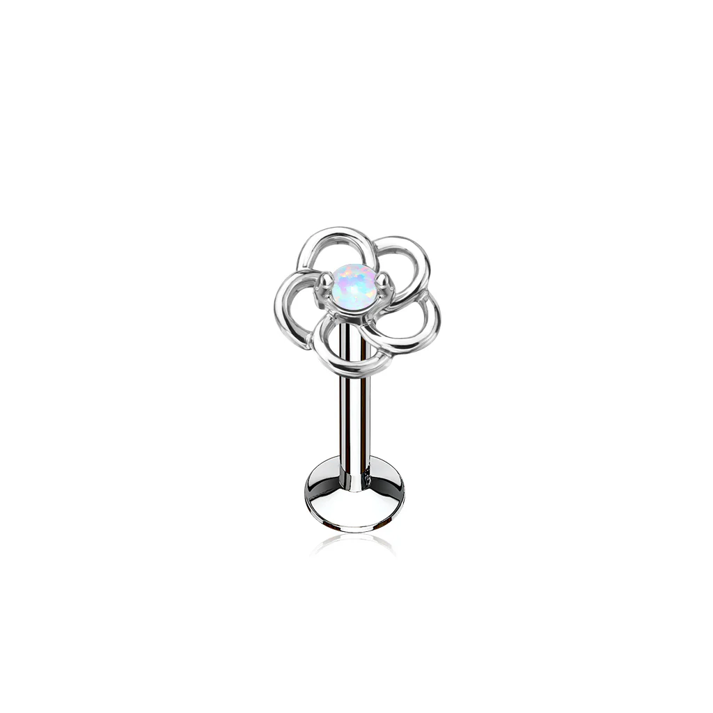 Opal Flower Internal Threaded Labret Monroe Helix Daith Tragus Studs - Image 3