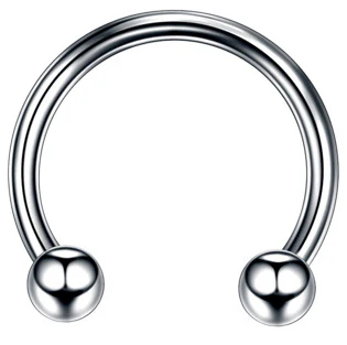 Pair Surgical Steel Horseshoe Circular Barbells Tragus Helix Daith Smiley Piercing 18GA - Image 2