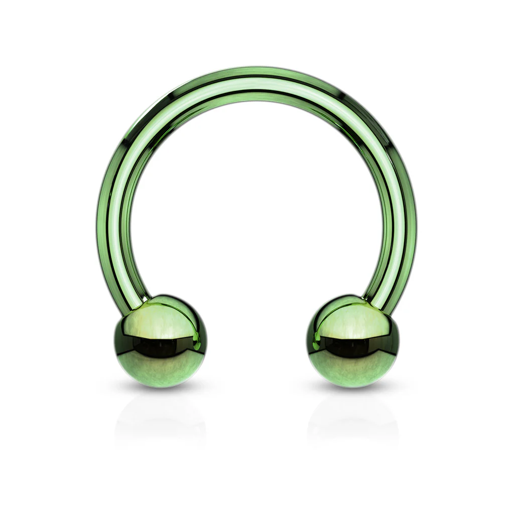 Pair Titanium Horseshoe Circular Barbell Nose Septum Helix Piercing - Image 4