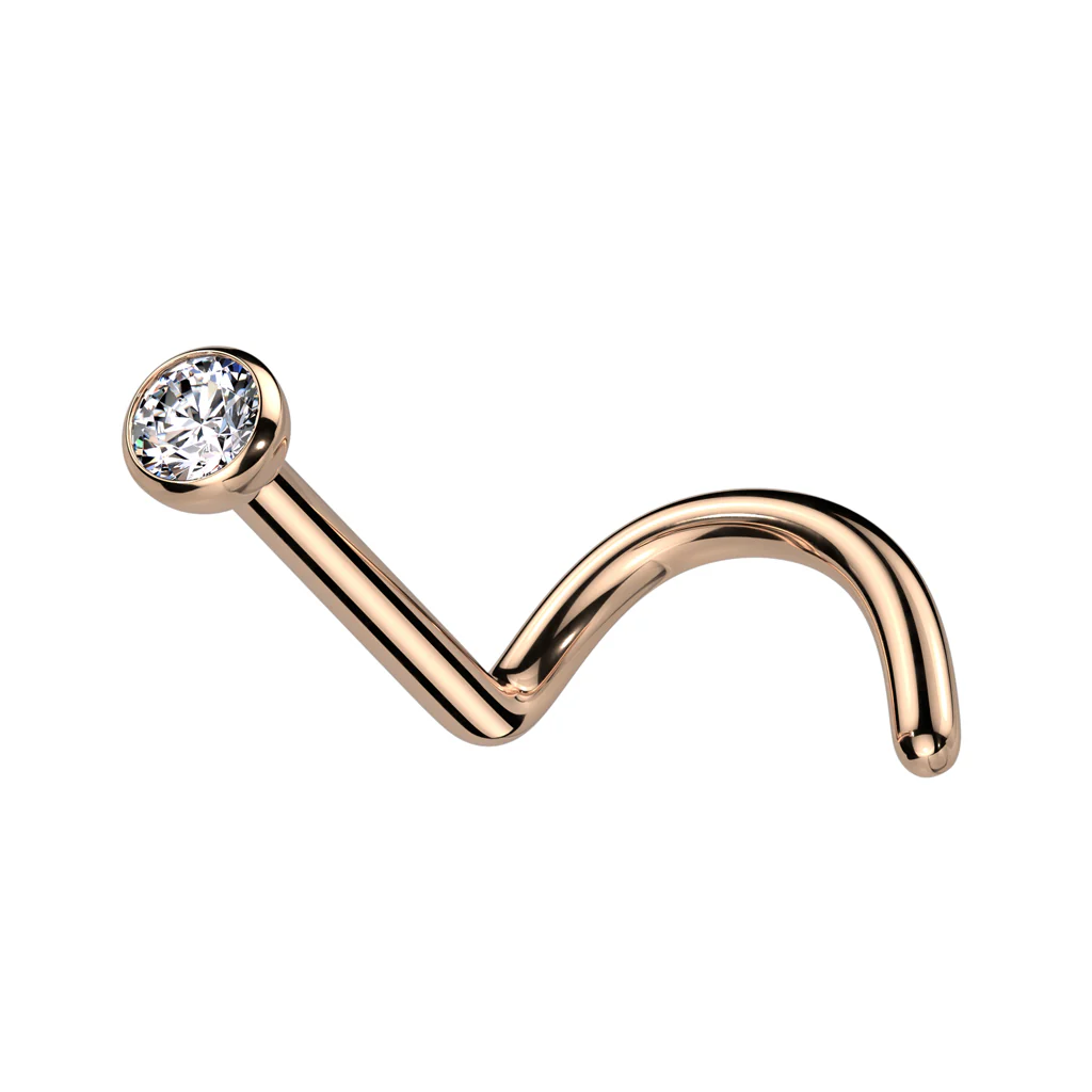Implant Titanium Press Fit CZ Nose Screw Ring 18GA - Image 16