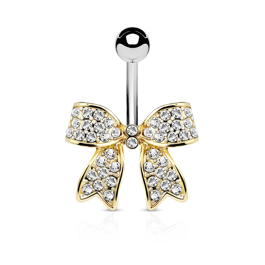 Ribbon CZ Belly Button Navel Rings - Image 4