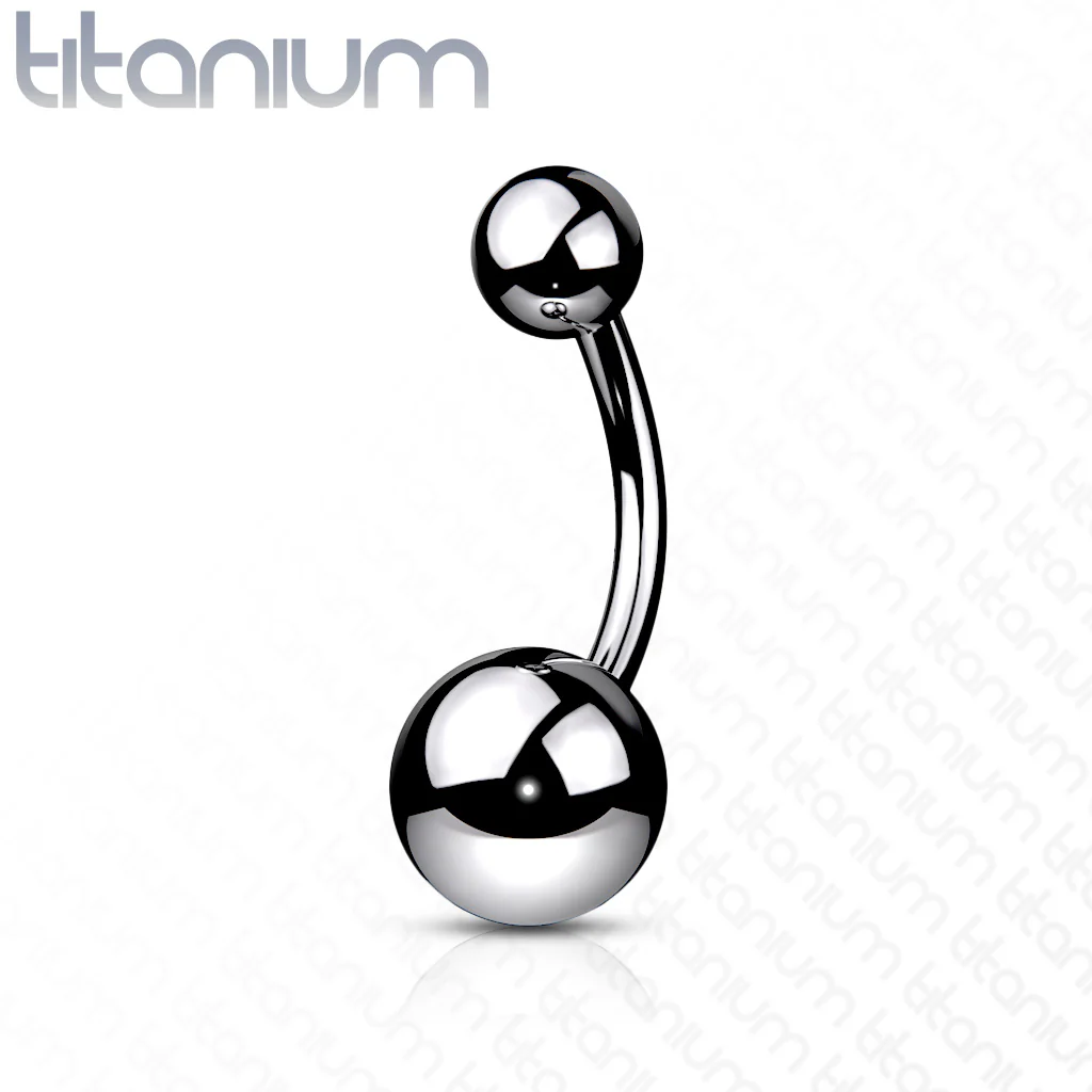 Titanium Curved Barbells with Plain Balls for Navel Cartilage Eyebrow - Image 3