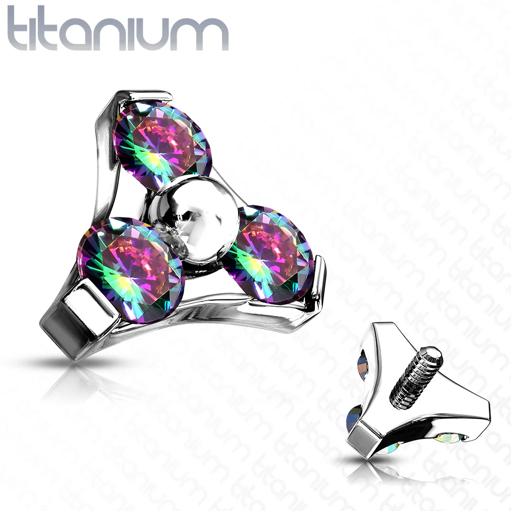 Titanium CZ Trinity Triangle Top Parts For Lip Eyebrow Dermal - Image 6
