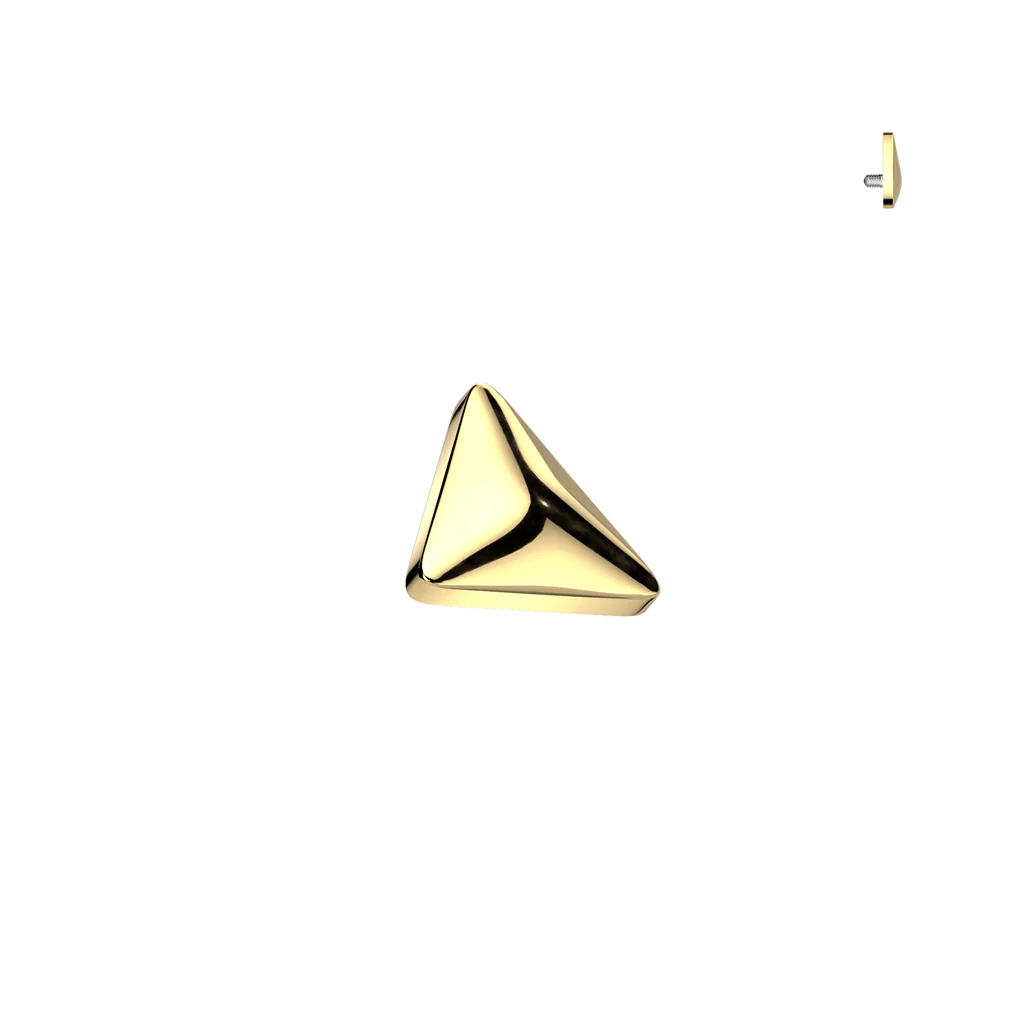 Titanium Internally Threaded Rounded Triangle Dermal Anchor Top 16G - Image 2