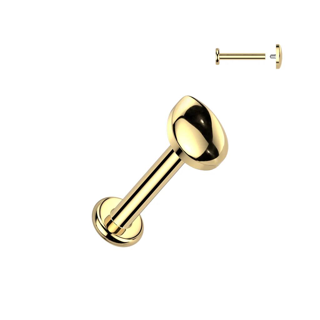 Titanium Internally Threaded Teardrop Labret Stud Tragus Lobe Helix - Image 2