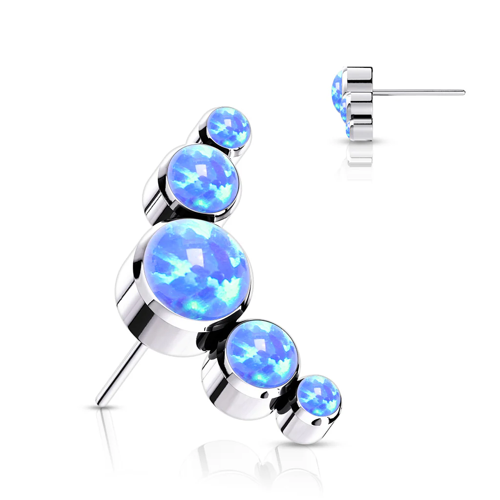 Titanium Threadless Push In 5 Opal Set Replacement Top Belly Lip - Image 5