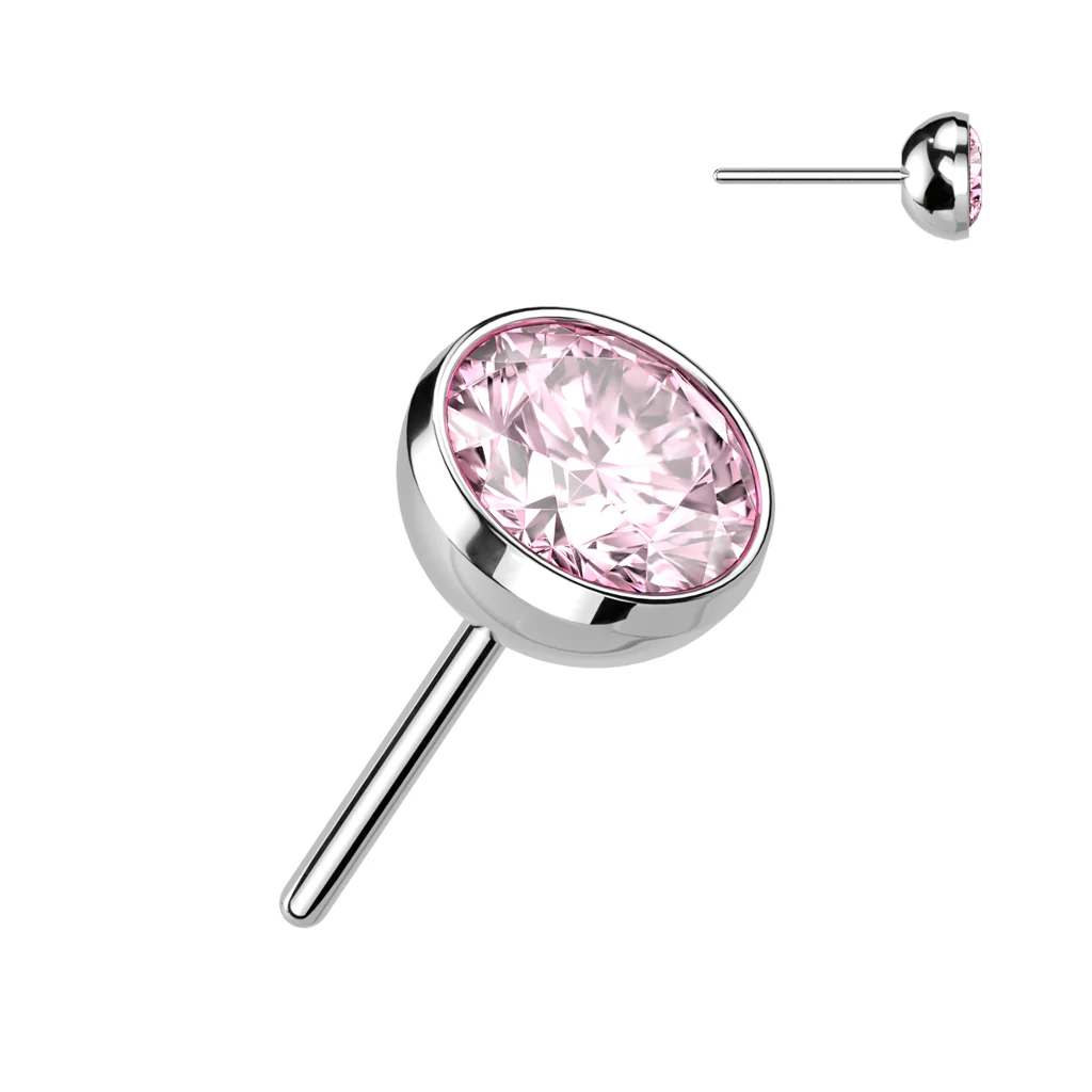 Titanium Threadless Push In Bezel CZ Ball Top - Image 7