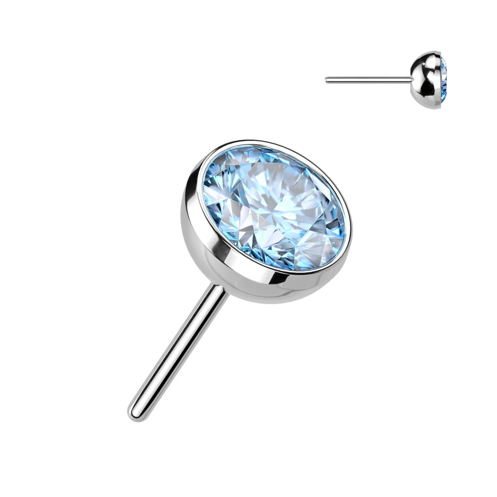 Titanium Threadless Push In Bezel CZ Ball Top - Image 8