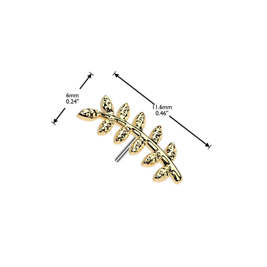 Titanium Threadless Push In Leaf Top For Lip Cartilage Tragus Helix - Image 4