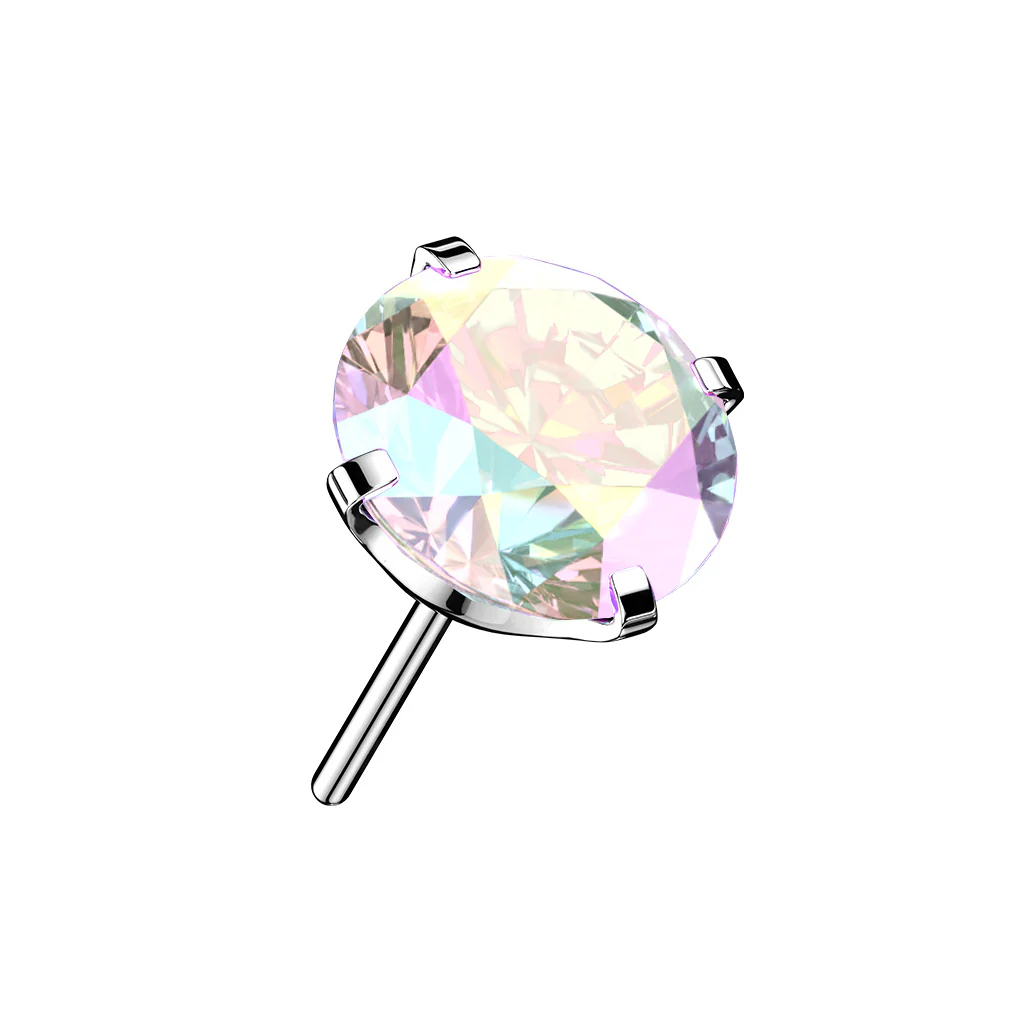 Titanium Threadless Push In Prong CZ Top - Image 3