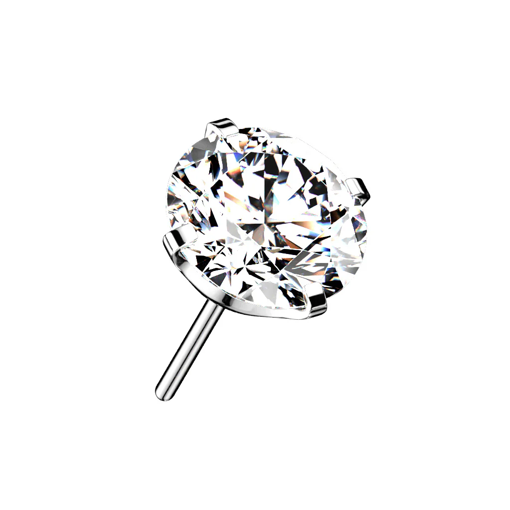 Titanium Threadless Push In Prong CZ Top - Image 4