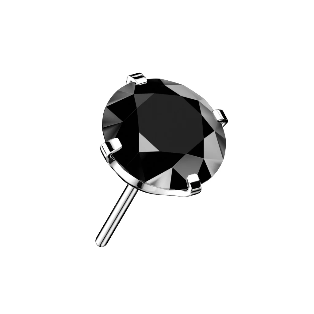 Titanium Threadless Push In Prong CZ Top - Image 6