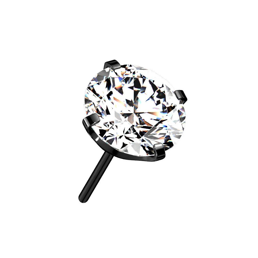 Titanium Threadless Push In Prong CZ Top - Image 7