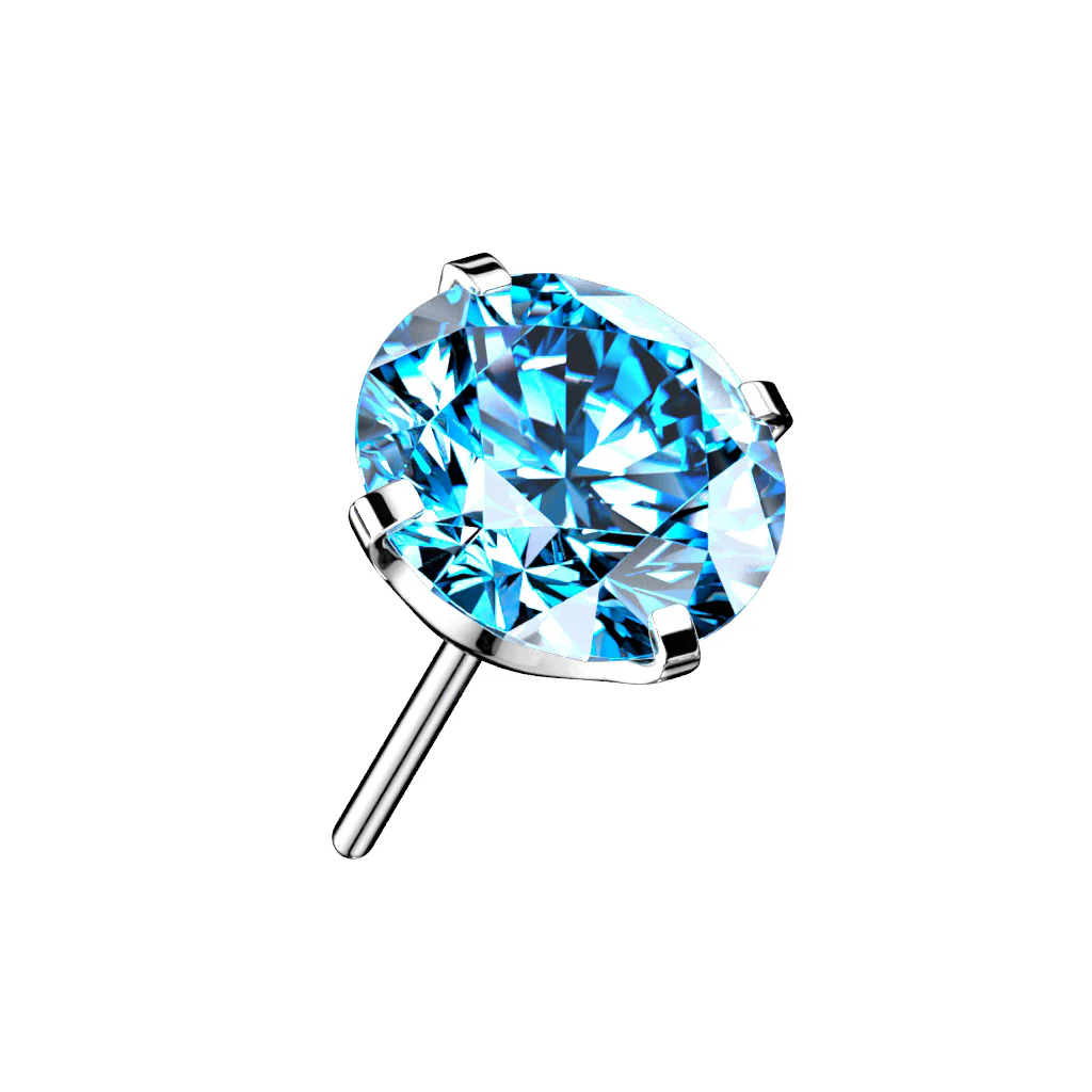 Titanium Threadless Push In Prong CZ Top - Image 9