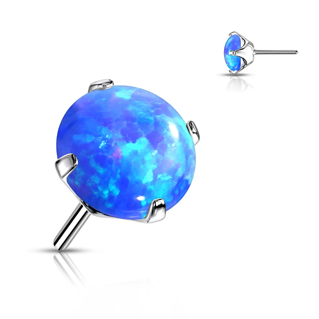 Titanium Threadless Push In Prong Opal Top - Image 3