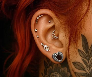 Titanium Threadless Push In Snake CZ Replacement For Lip Ear - Image 2