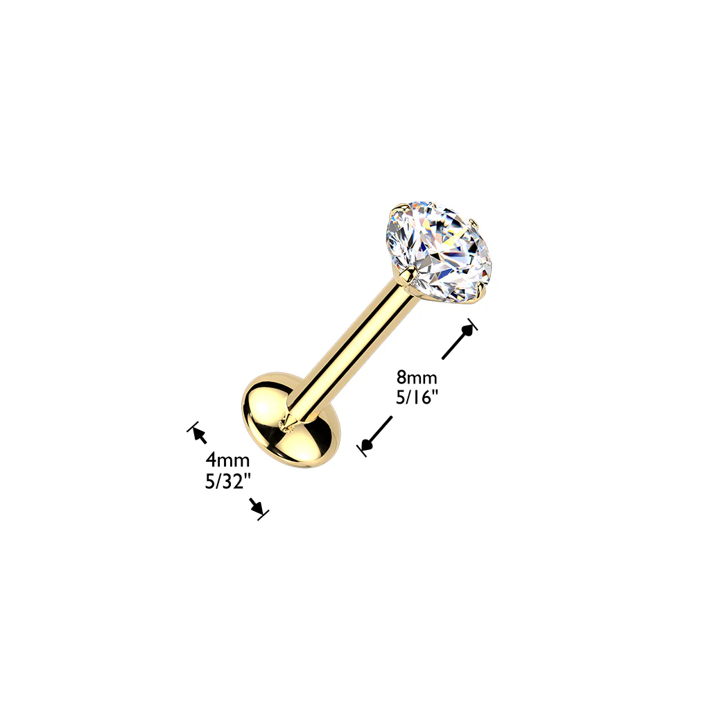 Titanium Threadless Round Moissanite Top Labret Tragus Lobe Helix - Image 5